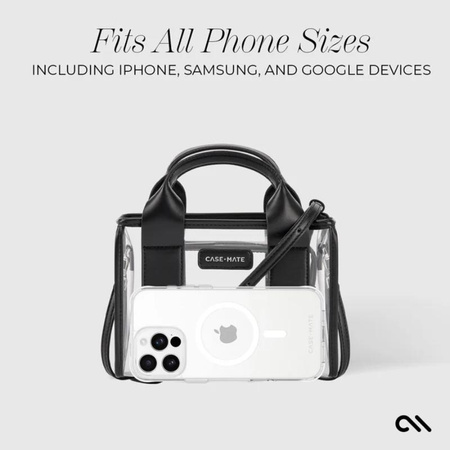 Case-Mate Micro Tote Bag - Wasserdichte Umhängetasche (Midnight Black/Clear)