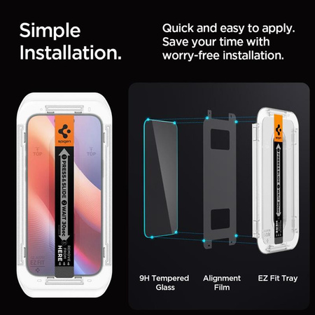 Spigen GLAS.TR EZ FIT Privacy - Tvrzené sklo s filtrem soukromí pro iPhone 16 Pro Max