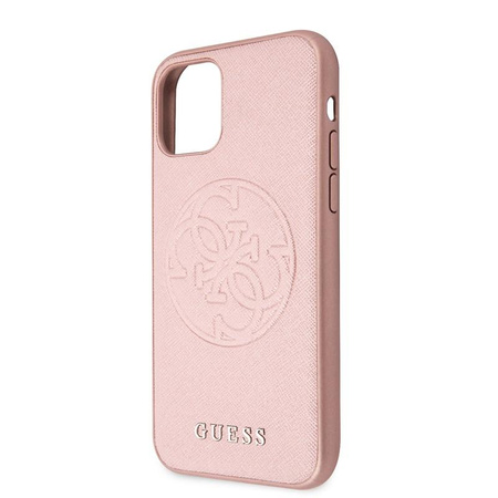 Guess Saffiano 4G Circle Logo - iPhone 11 Case (pink)