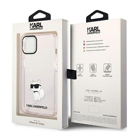 Karl Lagerfeld IML NFT Choupette - pouzdro pro iPhone 12 / iPhone 12 Pro (růžové)