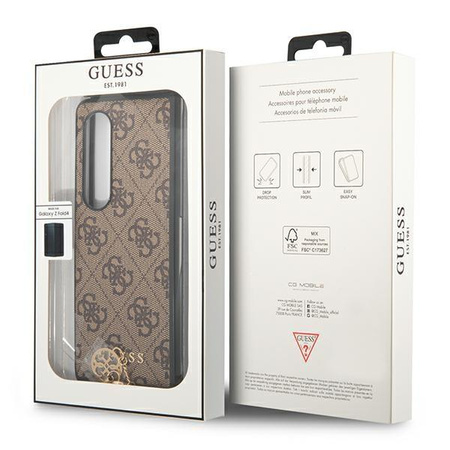 Guess 4G Charms Kollektion - Samsung Galaxy Z Fold 4 Tasche (Braun)