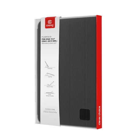 Crong FlexFolio – Etui iPad 10.2” (2021-2019) z funkcją Apple Pencil (czarny)