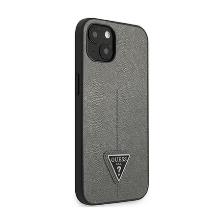 Guess Saffiano Triangle Logo Tasche - iPhone 14 Tasche (silber)