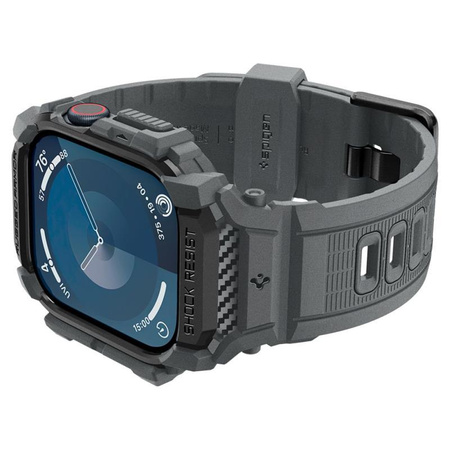 Spigen Rugged Armor Pro - Armband mit Gehäuse für Apple Watch 10 46 mm (Dunkelgrau)