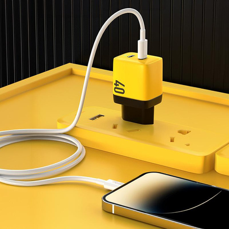 WEKOME WP-U128 - 2x USB-C Super Fast Charger GaN 40W chargeur secteur (Jaune)