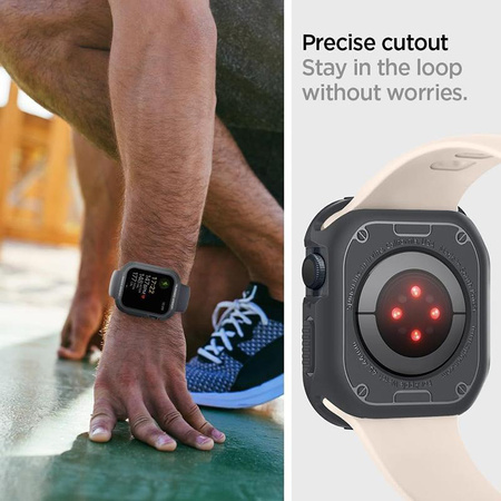 Spigen Rugged Armor - Gehäuse für Apple Watch 4/5/6/7/8/9/SE 44/45 mm (Dunkelgrau)