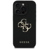 Guess Grained Big 4G Logo Small Classic Logo - Coque pour iPhone 16 Pro (noir)