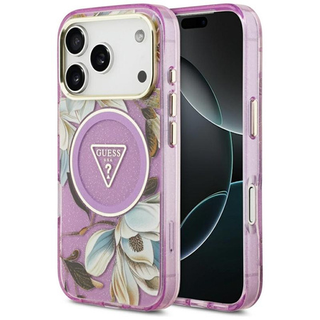 ETUI DO IPHONE 17 PRO do MAGSAFE GUESS KWIATY ORYGINALNE ELEGANCKIE MODNE