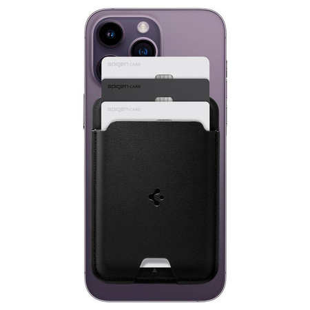 PORTFEL SPIGEN MAGSAFE NA KARTY, DO IPHONE, Dokumenty, Magnetyczny, Czarny