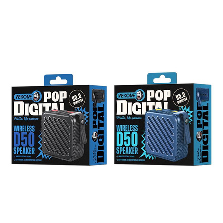 WEKOME D50 Pop Digital Serie - Tragbarer drahtloser Bluetooth V5.2 Lautsprecher (Schwarz)