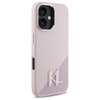 Karl Lagerfeld Silicone Shadow Metal Initial MagSafe - Coque pour iPhone 16 (rose)