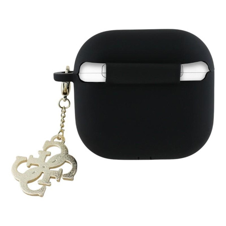 Guess szilikon 4G Charm - AirPods 4 tok (fekete)