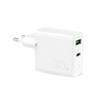 PURO Mini rychlá cestovní nabíječka - USB-A + USB-C Power Delivery 30W rychlá cestovní nabíječka (bílá)