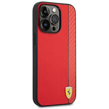 Ferrari Carbon - Coque pour iPhone 14 Pro Max (Rouge)