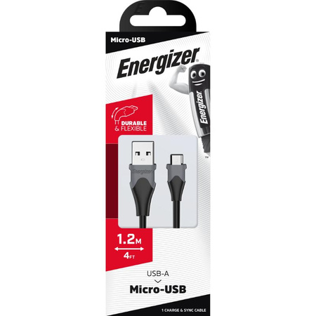 Energizer Classic - USB-A-Micro USB csatlakozókábel 1,2m (fekete)