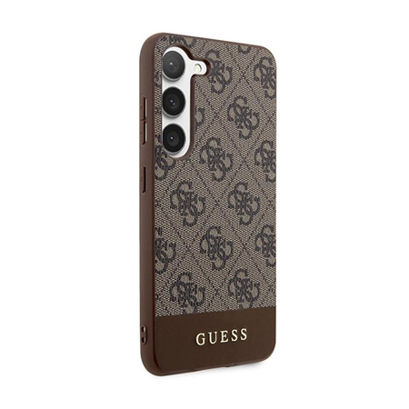 Guess 4G Bottom Stripe Metal Logo Collection - Samsung Galaxy S24 Case (brown)