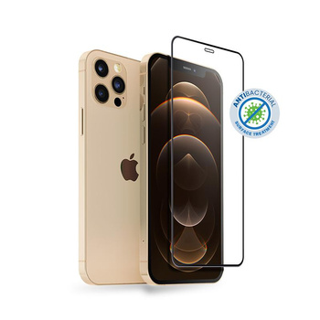 Crong Anti-Bacterial 3D Armour Glass - Verre trempé 9H pour iPhone 12 Pro Max + cadre d'installation