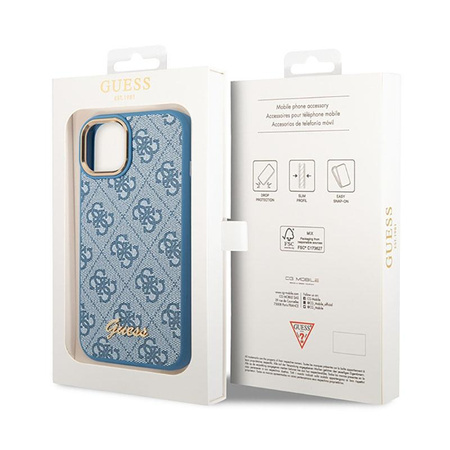 Guess 4G Metal Camera Outline Case – Etui iPhone 14 (niebieski)