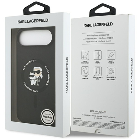 Karl Lagerfeld Silicone Karl & Choupette Ring MagSafe - Pouzdro iPhone Air (černá)
