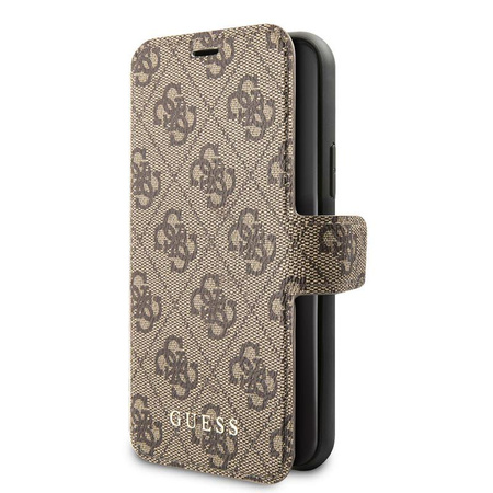Guess Booktype 4G Charms Collection - Etui iPhone 11 z kieszeniami na karty (brązowy)