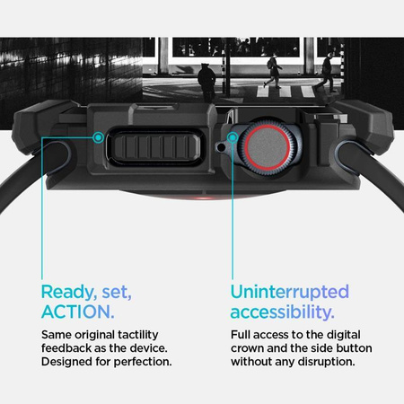 Spigen Rugged Armor - Pouzdro pro Apple Watch 10 46 mm (Matně černé)