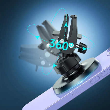 Crong Carclip Magnetic - Magnetický držák do auta MagSafe (černý)