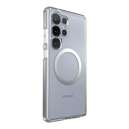 Speck Presidio Perfect-Clear Magnet - Samsung Galaxy S25 Ultra MagSafe Hülle (Transparent / Chrom-Finish / Serene Silver)