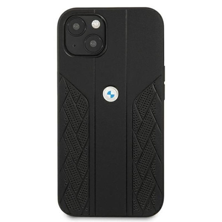 BMW Leather Curve Perforált HC - tok iPhone 13 mini készülékhez (fekete)