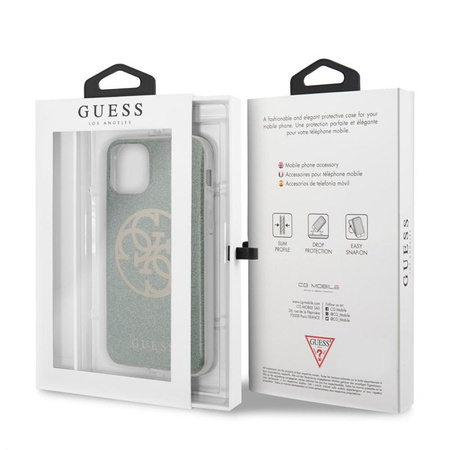 Guess Circle Glitter 4G - pouzdro pro iPhone 11 Pro (khaki)