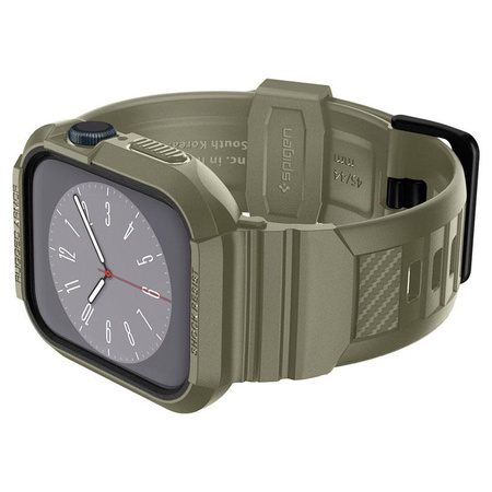 Spigen Rugged Armor Pro - Řemínek s pouzdrem pro Apple Watch 44/45 mm (Vintage Khaki)