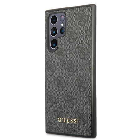 Guess 4G Metal Gold Logo - Etui Samsung Galaxy S22 Ultra (szary)