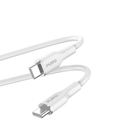 Câble souple PURO ICON - USB-C vers USB-C 1,5 m (blanc)