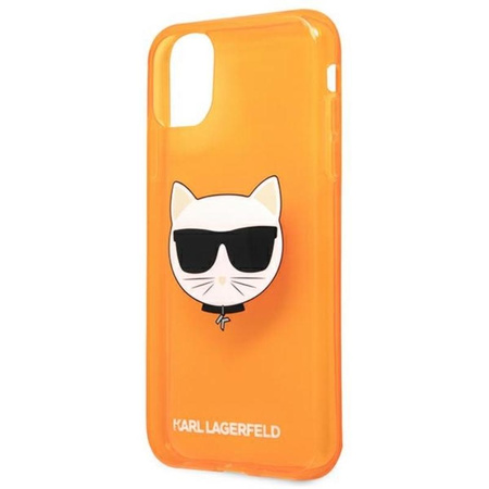 Karl Lagerfeld Choupette Head - iPhone 11 Hülle (fluo orange)