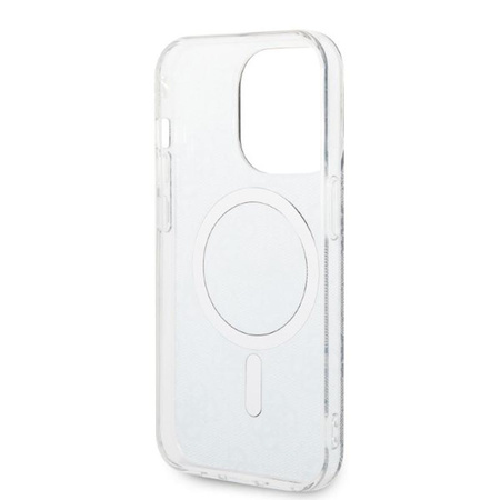 Guess Bundle Pack MagSafe 4G - pouzdro MagSafe pro iPhone 14 Pro Max + sada nabíječky (modrá/zlatá)