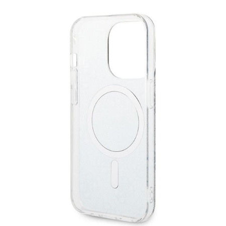 Guess Bundle Pack MagSafe 4G - pouzdro MagSafe pro iPhone 14 Pro + sada nabíječky (modrá/zlatá)