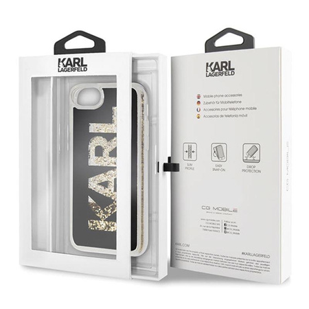 Karl Lagerfeld Logo Karl - pouzdro pro iPhone SE 2020 / 8 / 7 (zlaté třpytivé)