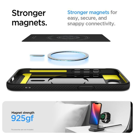 Spigen Rugged Armor MagSafe - tok iPhone 16e készülékhez (matt fekete)