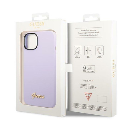 Guess Silicone Vintage - Coque iPhone 14 (violet)