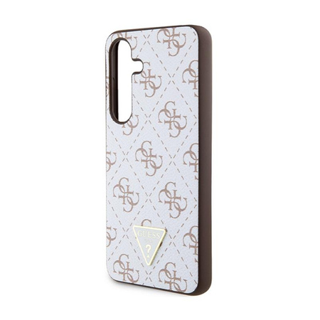 Guess 4G Triangle Metal Logo - pouzdro pro Samsung Galaxy S24 (bílé)