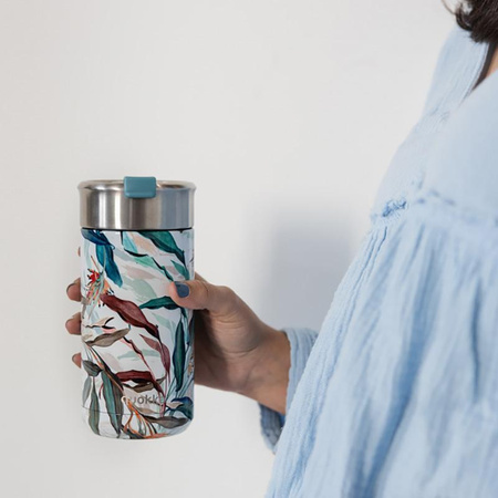 Quokka Boost Coffee Tumbler - Stainless Steel Thermal Mug with Infuser 400 ml (Bouquet)