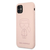 Karl Lagerfeld Silicone Ikonik Outline - Coque iPhone 11 (rose)