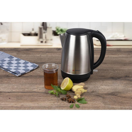 LARGE STEEL ELECTRIC Kettle 1.7 L, mit Untertasse, Alpina, 1850-2200W