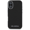 Karl Lagerfeld Saffiano Full Wrapped Elongated Metal Logo MagSafe - Hülle für iPhone 16 (schwarz)