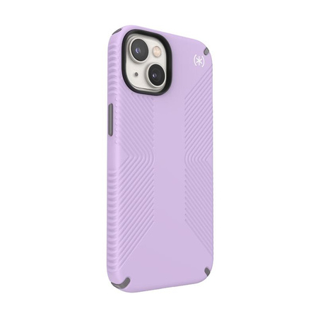 Speck Presidio2 Grip - Non-slip iPhone 14 / iPhone 13 case (Spring Purple / Cloudygrey / White)
