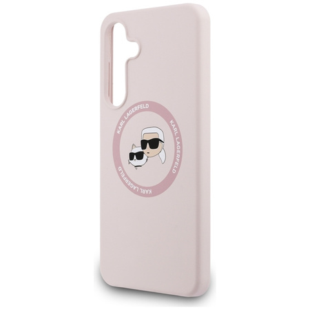 Karl Lagerfeld Silicone Karl & Choupette Heads MagSafe – Case Samsung Galaxy S25 FE (pink)