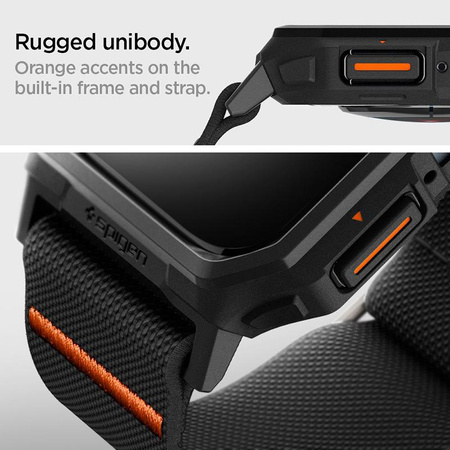 Spigen Lite Fit "Pro" - Étui avec bracelet pour Apple Watch 4/5/6/7/8/9/SE 44/45 mm (Noir mat)