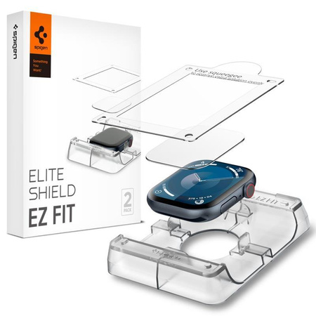 Spigen Elite Shield EZ Fit 2-Pack - Hybrid Glass for Apple Watch 10 42 mm (Transparent)