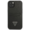 Guess Saffiano Double Card Triangle - Étui pour iPhone 13 mini (noir)