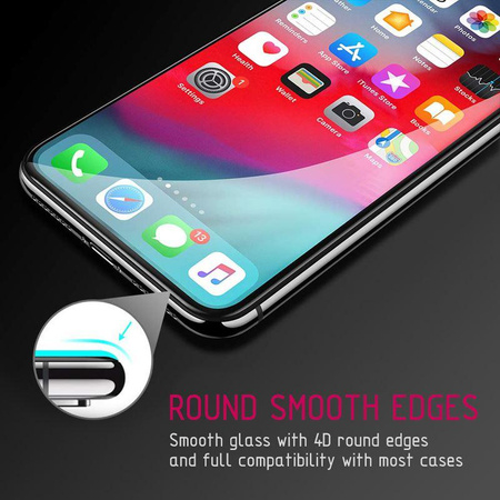 Crong Edge Glass 4D Full Glue - Szkło hartowane na cały ekran iPhone 11 Pro / iPhone Xs / X