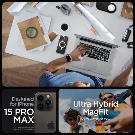 Spigen Ultra Hybrid MagSafe - pouzdro pro iPhone 15 Pro Max (bílé)